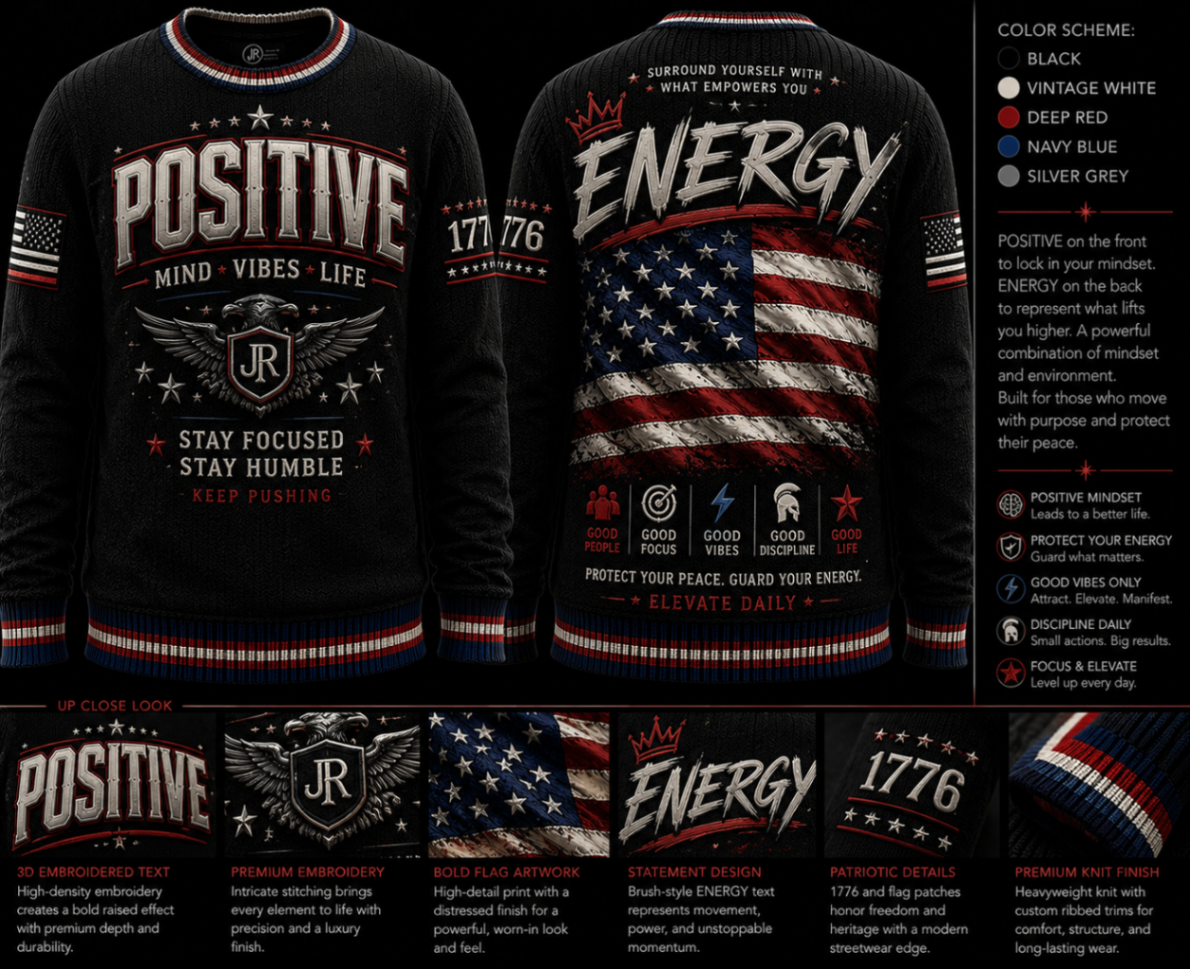 Model wearing POSITIVE / ENERGY — Surround Yourself With What Empowers You tee