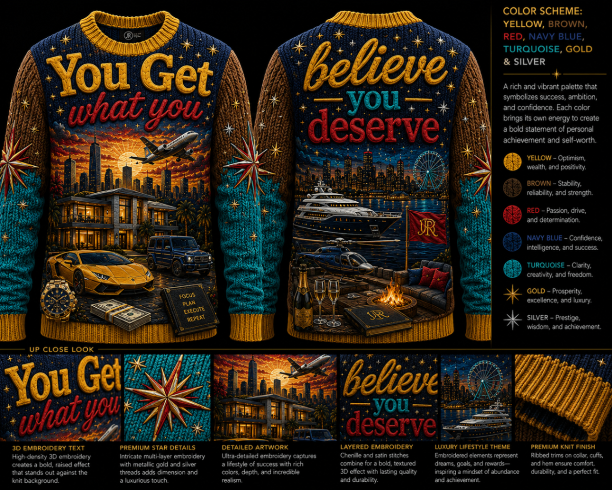Model wearing You Get What You Deserve — Skyline Edition tee