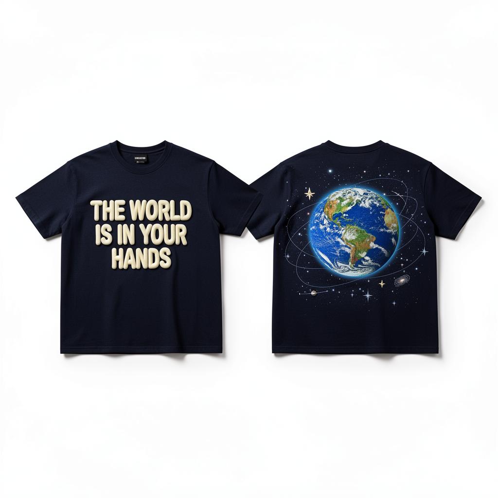 The World Is In Your Hands in Dark Navy — front